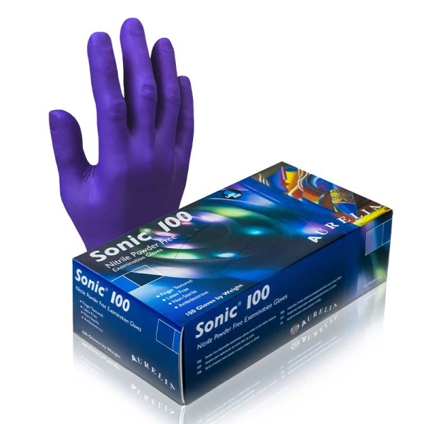 Aurelia Sonic 100 Medical-Grade Nitrile Vet Gloves (Pack of 100)