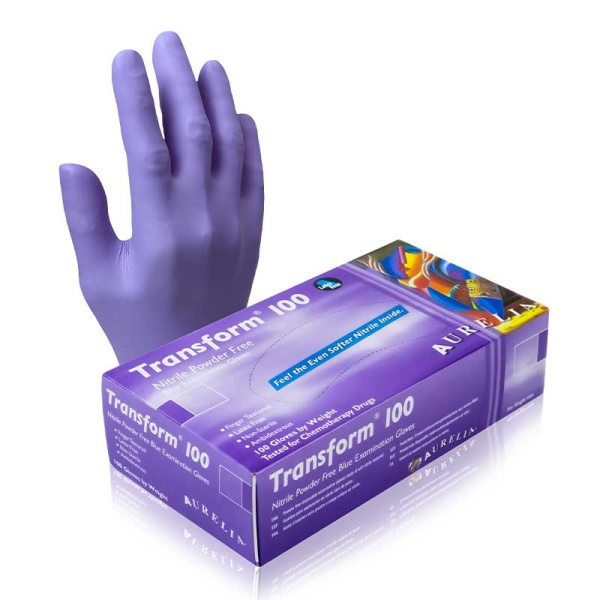 Aurelia Transform 100 Purple Disposable Nitrile Gloves