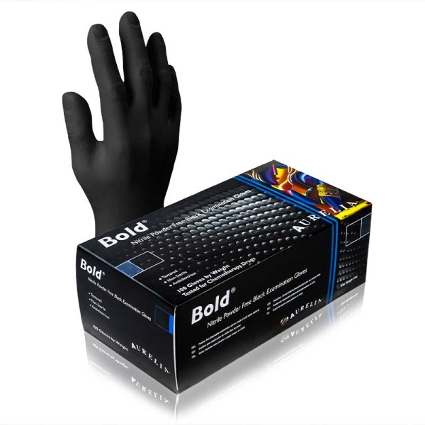 Aurelia Bold Disposable Black Nitrile Gloves
