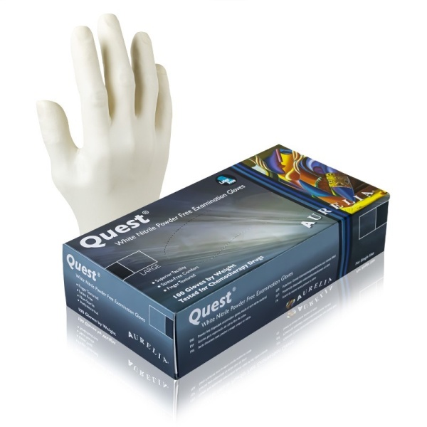 Aurelia Quest Disposable White Nitrile Gloves